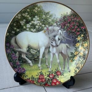 The Joyful Meadow of the Unicorn plate by Sanderson